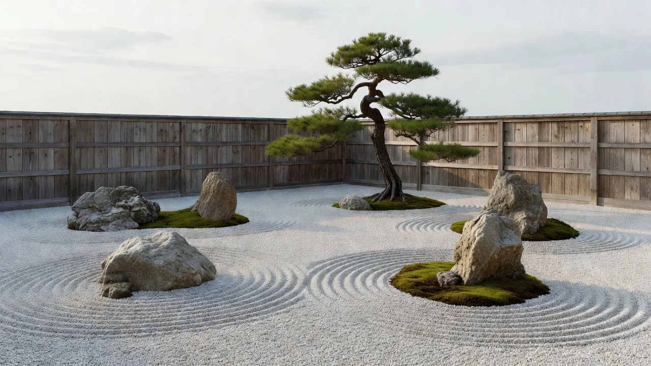 砂利の禅庭